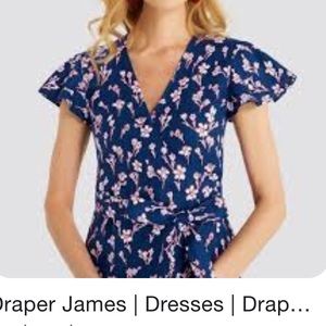 Draper James floral linen wrap top